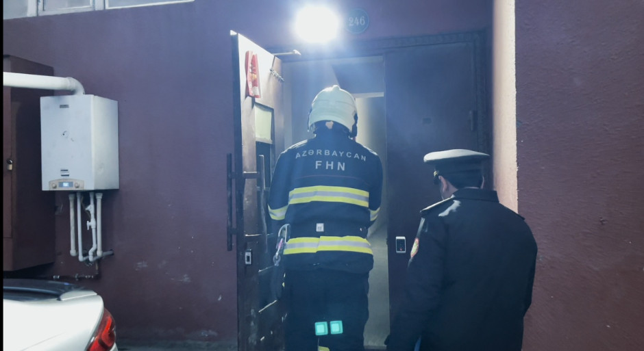 FHN Gəncədə şərti yanğın təlimi keçirib (FOTO/VİDEO)