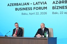 Prezident İlham Əliyev və Latviya Prezidenti Edqars Rinkeviçsin iştirakı ilə Azərbaycan-Latviya biznes forumu keçirilib (FOTO)