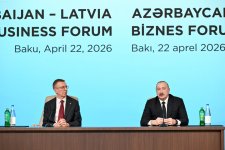 Prezident İlham Əliyev və Latviya Prezidenti Edqars Rinkeviçsin iştirakı ilə Azərbaycan-Latviya biznes forumu keçirilib (FOTO)