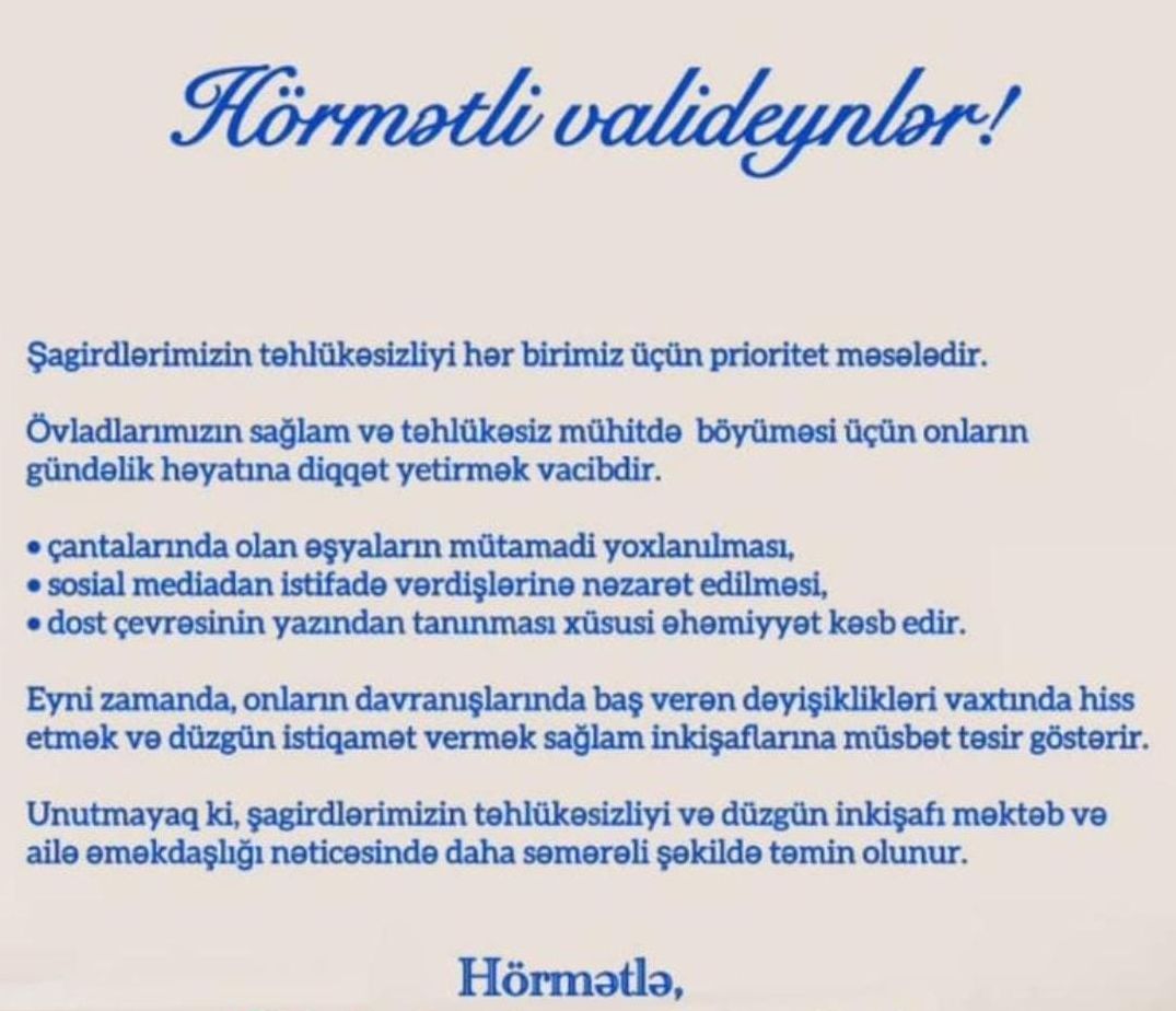 Azərbaycanda məktəblərdə kütləvi yoxlamalara başlanıldı