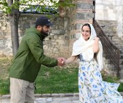 Leyla Əliyeva və Arzu Əliyeva Şəkidə Xan məscidini ziyarət ediblər (FOTO)