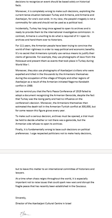 Dünya azərbaycanlıları Nyu-York merinə müraciət ediblər (FOTO)