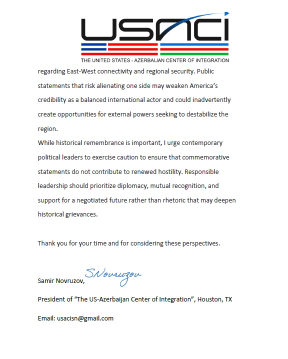 Dünya azərbaycanlıları Nyu-York merinə müraciət ediblər (FOTO)