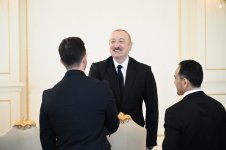 Prezident İlham Əliyev Avropa çempionatında komanda hesabında çempion olan güləşçiləri qəbul edib (FOTO) (YENİLƏNİB)
