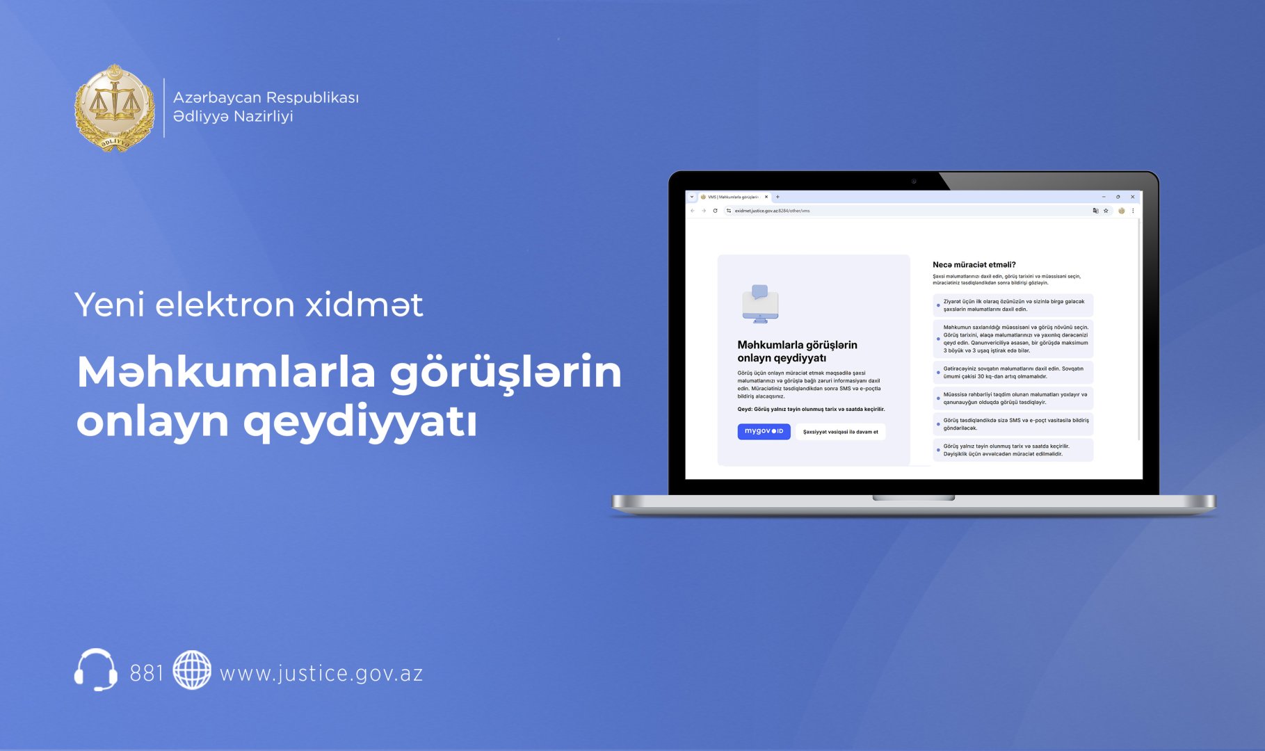 Məhkumlarla görüşlərin onlayn qeydiyyatı mümkün olacaq