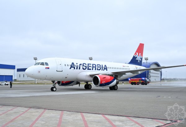 “Air Serbia”nın Belqrad–Bakı reysi Heydər Əliyev Beynəlxalq Aeroportunda qarşılanıb