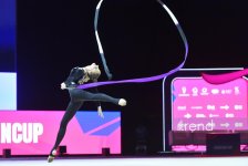 Bakıda keçirilən bədii gimnastika üzrə Avropa kubokunun üçüncü başa çatıb (FOTO)