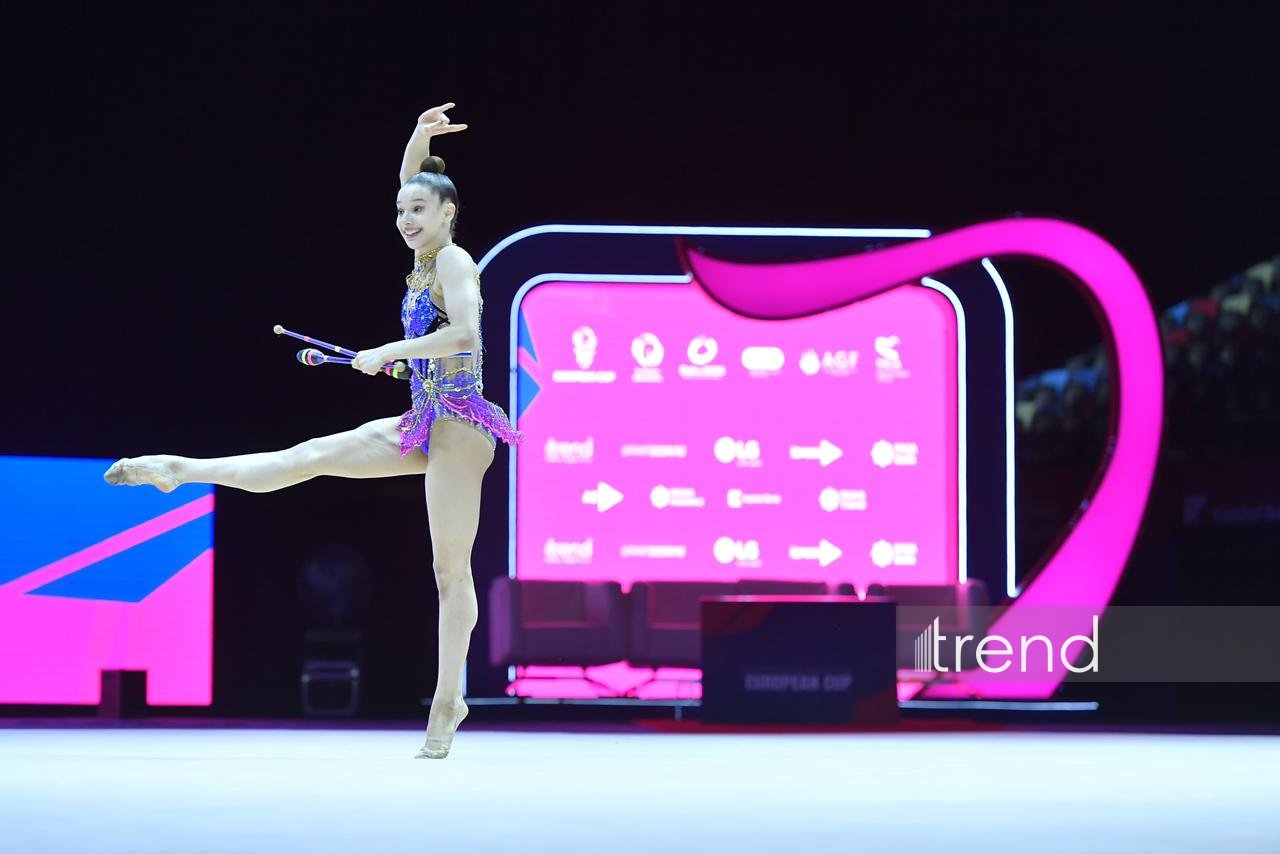 Bakıda keçirilən bədii gimnastika üzrə Avropa kubokunun üçüncü başa çatıb (FOTO)