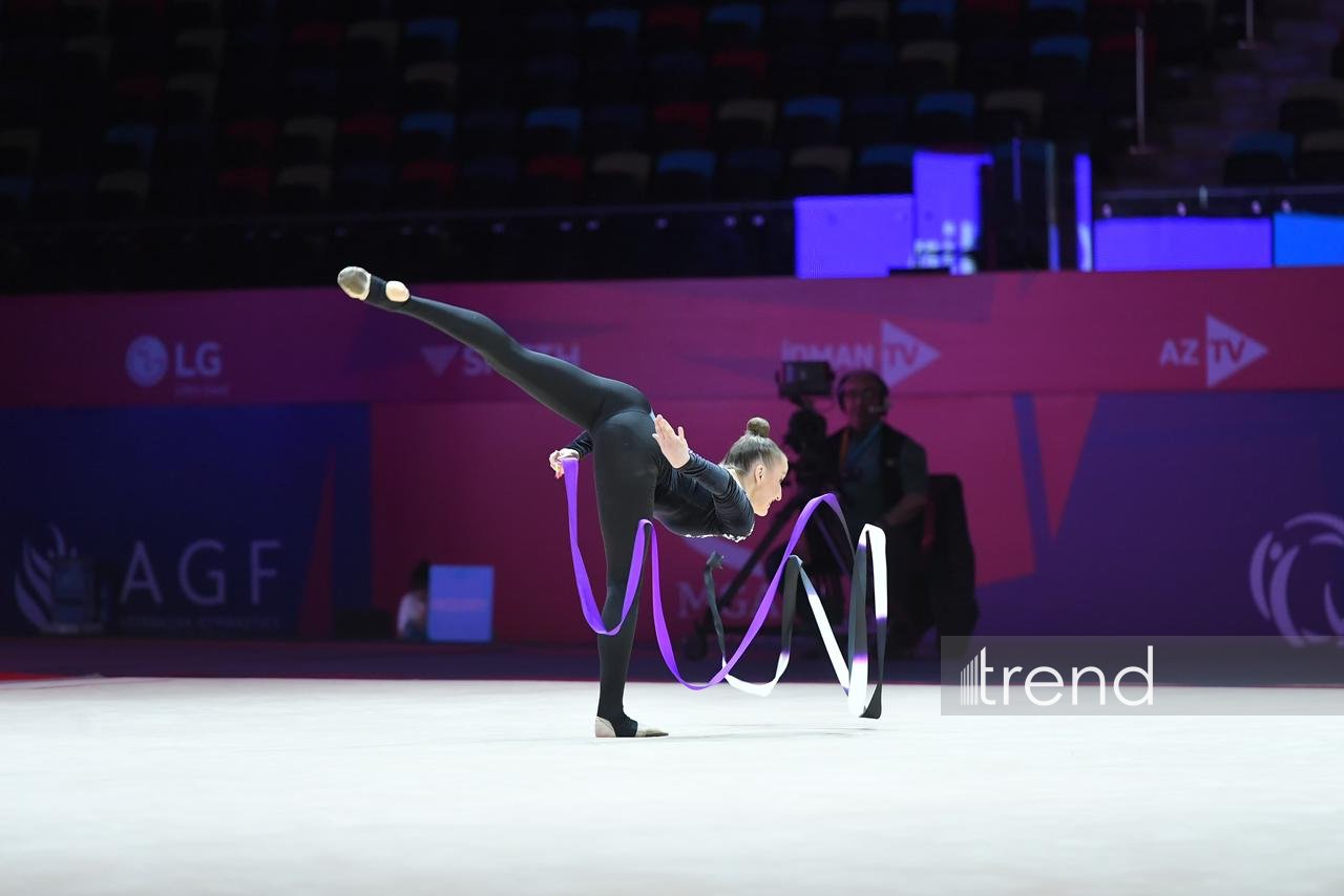 Bakıda keçirilən bədii gimnastika üzrə Avropa kubokunun üçüncü başa çatıb (FOTO)