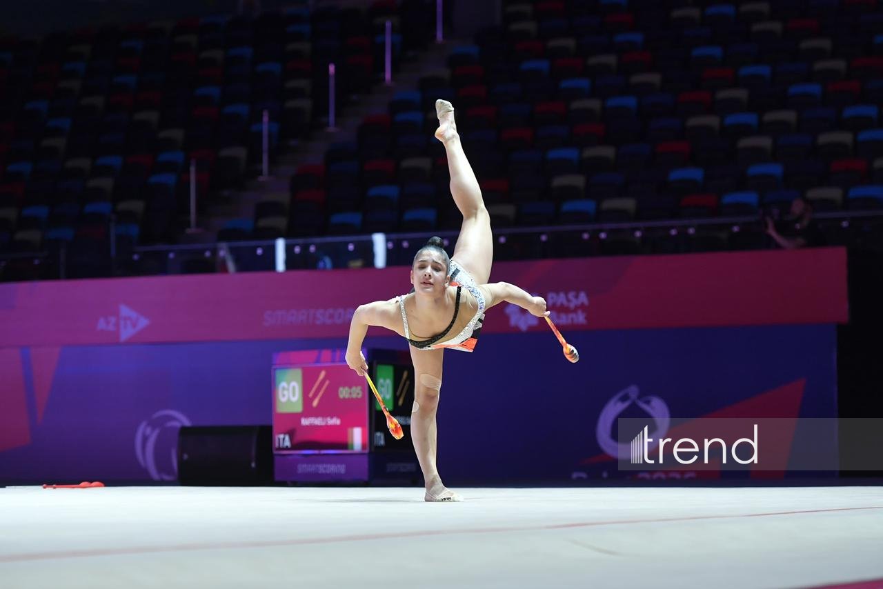 Bakıda keçirilən bədii gimnastika üzrə Avropa kubokunun üçüncü başa çatıb (FOTO)