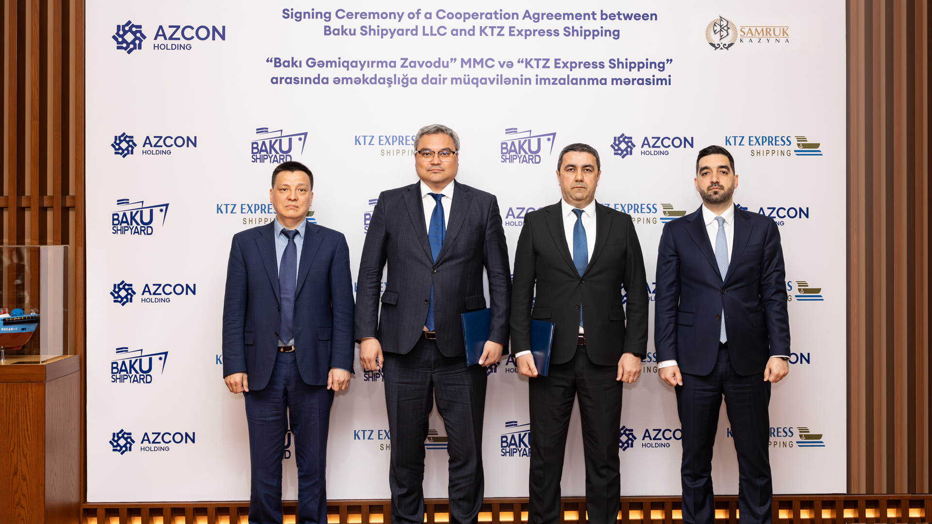 “Bakı Gəmiqayırma Zavodu” MMC və “KTZ Express Shipping” arasında gəmiqayırma sahəsində əməkdaşlıq üzrə Müqavilə imzalanıb (FOTO)