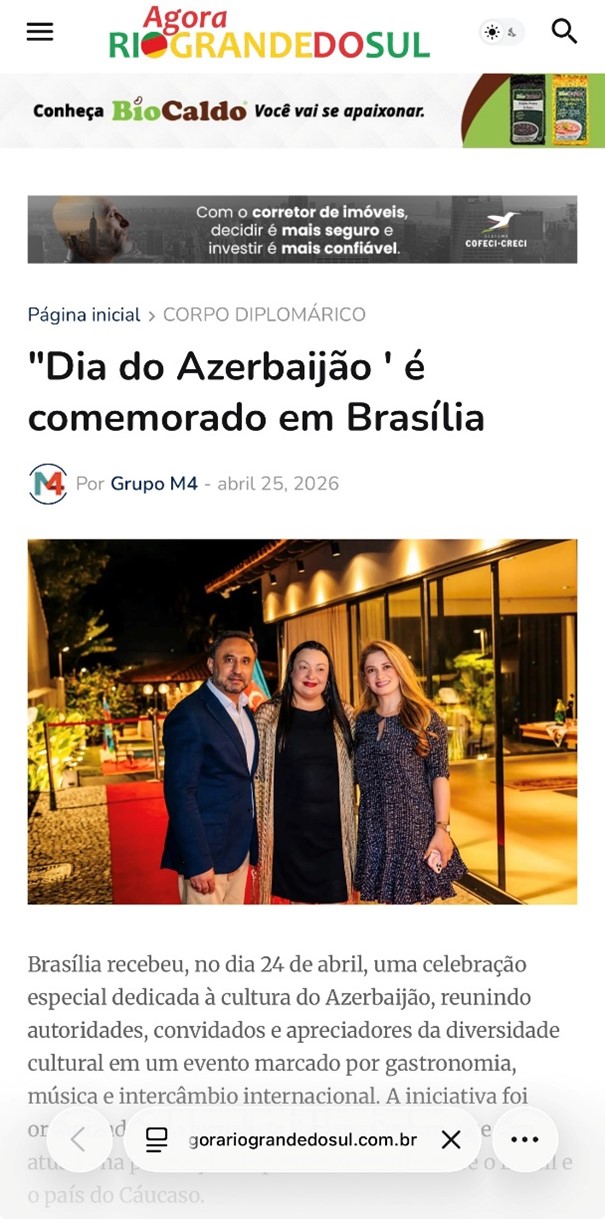 “Azərbaycan Mədəniyyət Günü” Braziliya mətbuatında (FOTO)