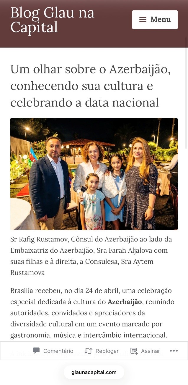 “Azərbaycan Mədəniyyət Günü” Braziliya mətbuatında (FOTO)