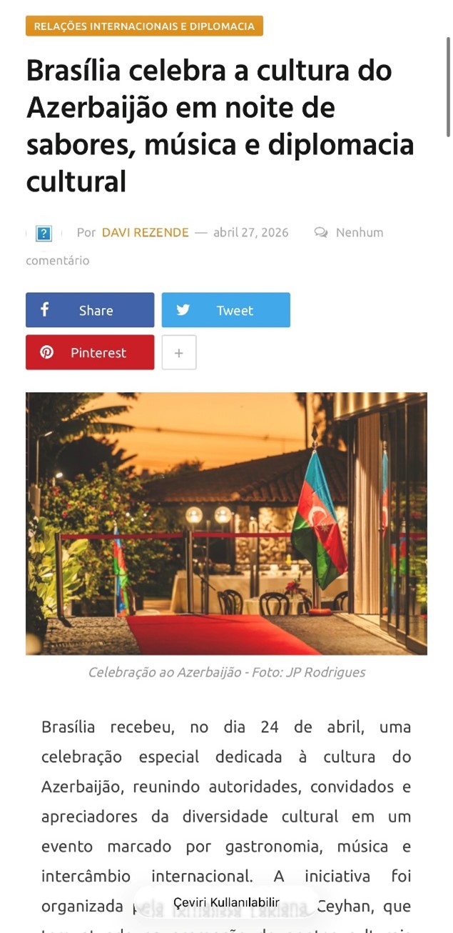 “Azərbaycan Mədəniyyət Günü” Braziliya mətbuatında (FOTO)