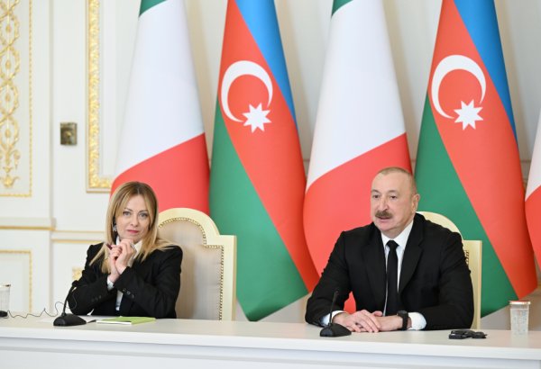 Prezident İlham Əliyev və İtaliya Nazirlər Şurasının sədri mətbuata bəyanatlarla çıxış ediblər (FOTO) (YENİLƏNİB)