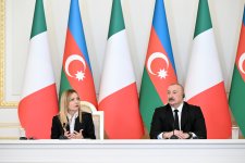 Prezident İlham Əliyev və İtaliya Nazirlər Şurasının sədri mətbuata bəyanatlarla çıxış ediblər (FOTO)