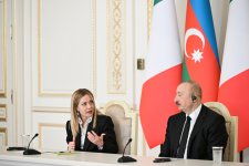 Prezident İlham Əliyev və İtaliya Nazirlər Şurasının sədri mətbuata bəyanatlarla çıxış ediblər (FOTO)
