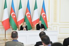 Prezident İlham Əliyev və İtaliya Nazirlər Şurasının sədri mətbuata bəyanatlarla çıxış ediblər (FOTO)