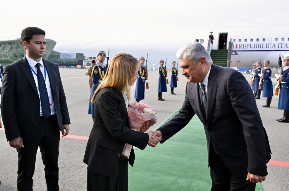 İtaliya Nazirlər Şurasının sədri Ciorcia Meloni Azərbaycana səfərə gəlib
(FOTO)