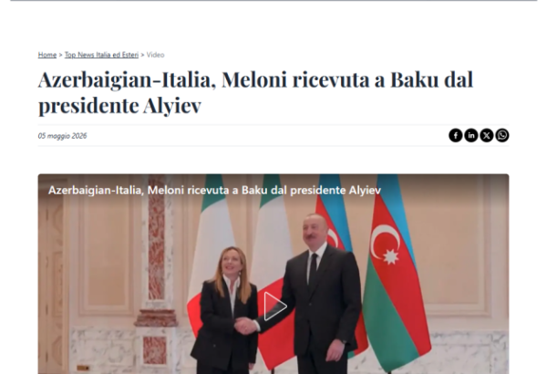 Dünya mediası Baş nazir Ciorcia Meloninin Prezident İlham Əliyevlə Bakıda apardığı danışıqları geniş işıqlandırıb (FOTO)