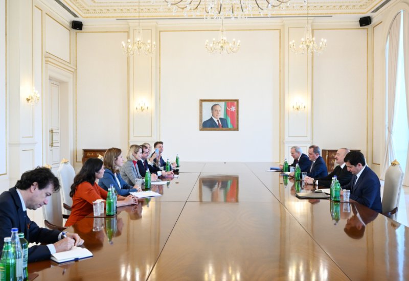 Prezident İlham Əliyev Avropa İttifaqının ali nümayəndəsinin başçılıq etdiyi nümayəndə heyətini qəbul edib (FOTO)