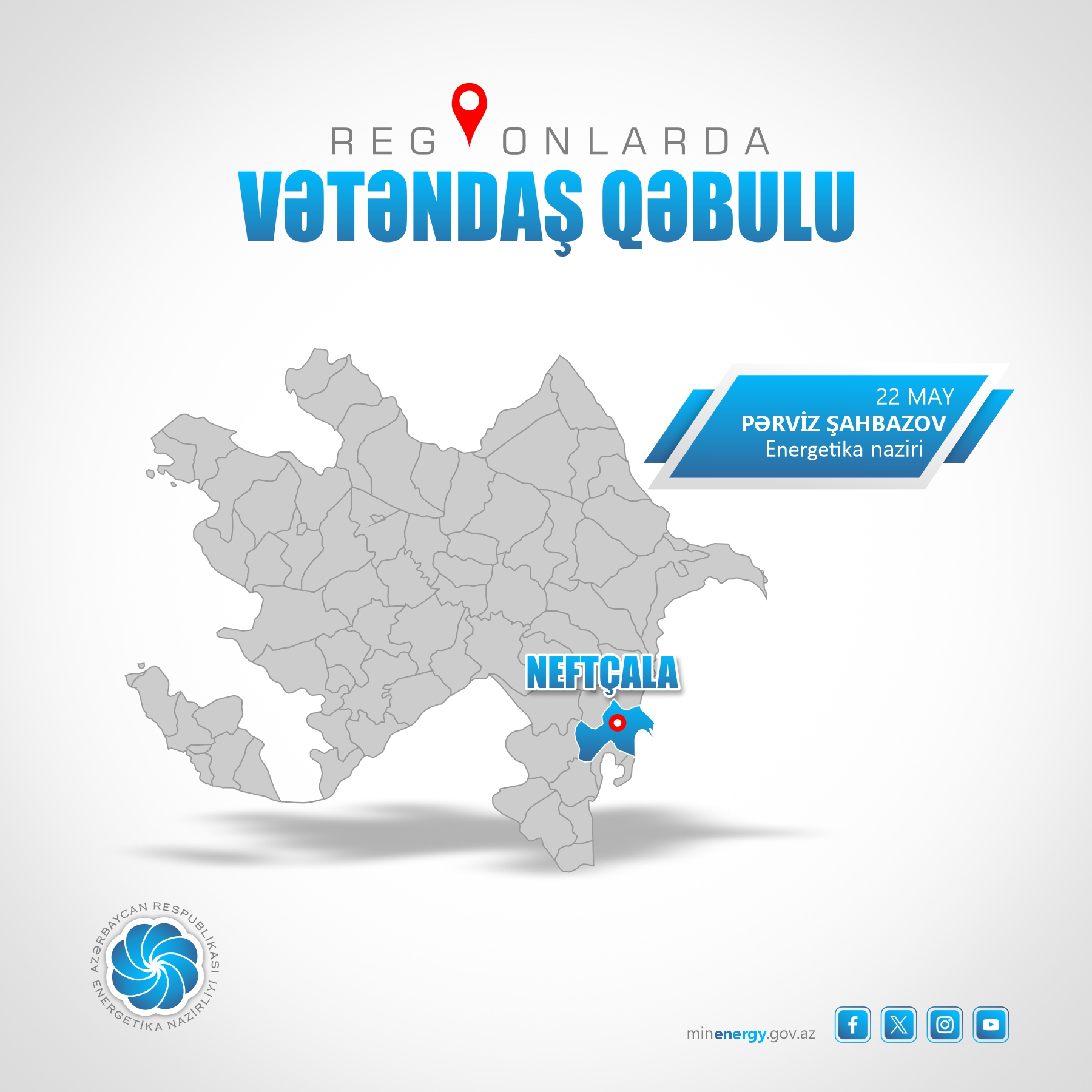 Energetika naziri Neftçalada vətəndaşları qəbul edəcək