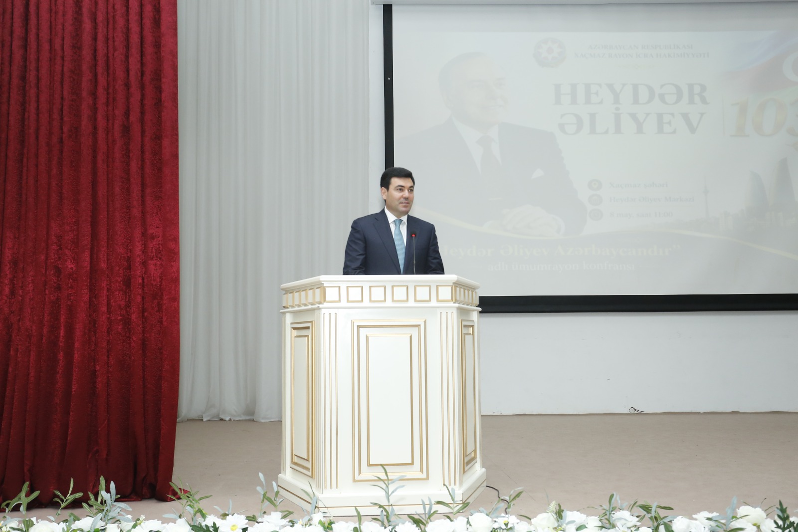 Xaçmaz rayonunda Ümummilli Lider Heydər Əliyevin 103-cü ildönümünə həsr olunmuş konfrans keçirilib (FOTO)
