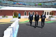 Prezident İlham Əliyev Bakı Olimpiya Stadionunun ərazisində WUF13 ilə bağlı görülən işlərlə tanış olub (FOTO/VİDEO)