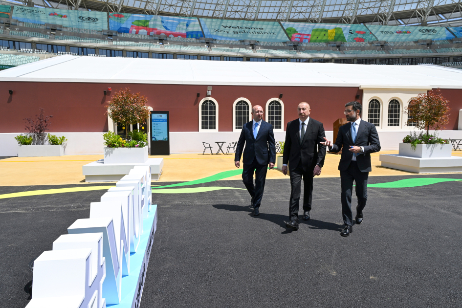 Prezident İlham Əliyev Bakı Olimpiya Stadionunun ərazisində WUF13 ilə bağlı görülən işlərlə tanış olub (FOTO/VİDEO)