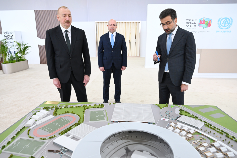 Prezident İlham Əliyev Bakı Olimpiya Stadionunun ərazisində WUF13 ilə bağlı görülən işlərlə tanış olub (FOTO/VİDEO)