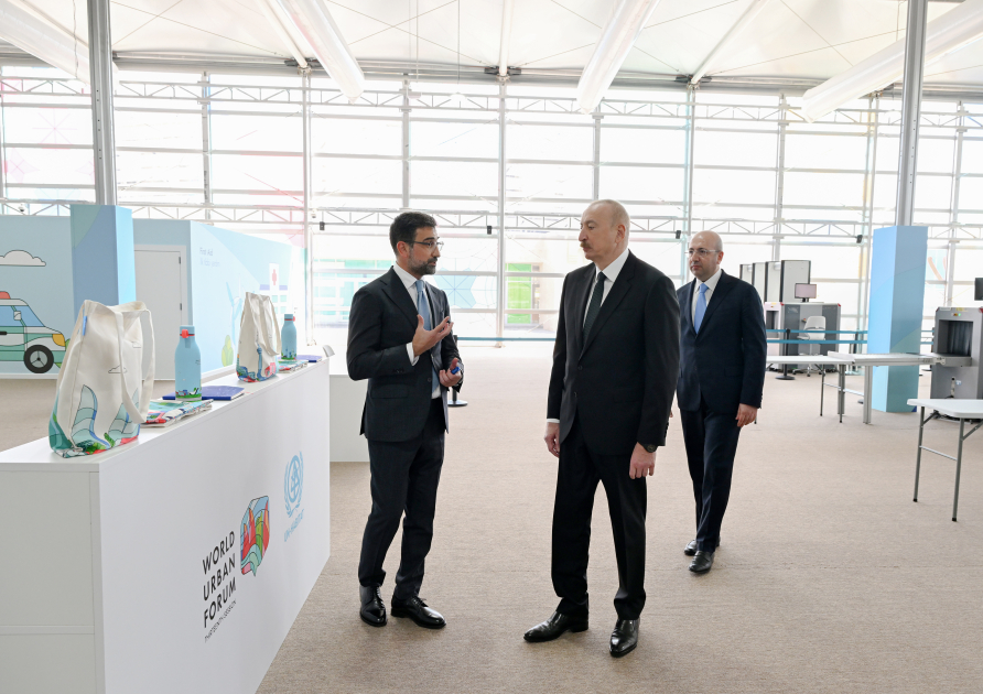 Prezident İlham Əliyev Bakı Olimpiya Stadionunun ərazisində WUF13 ilə bağlı görülən işlərlə tanış olub (FOTO/VİDEO)