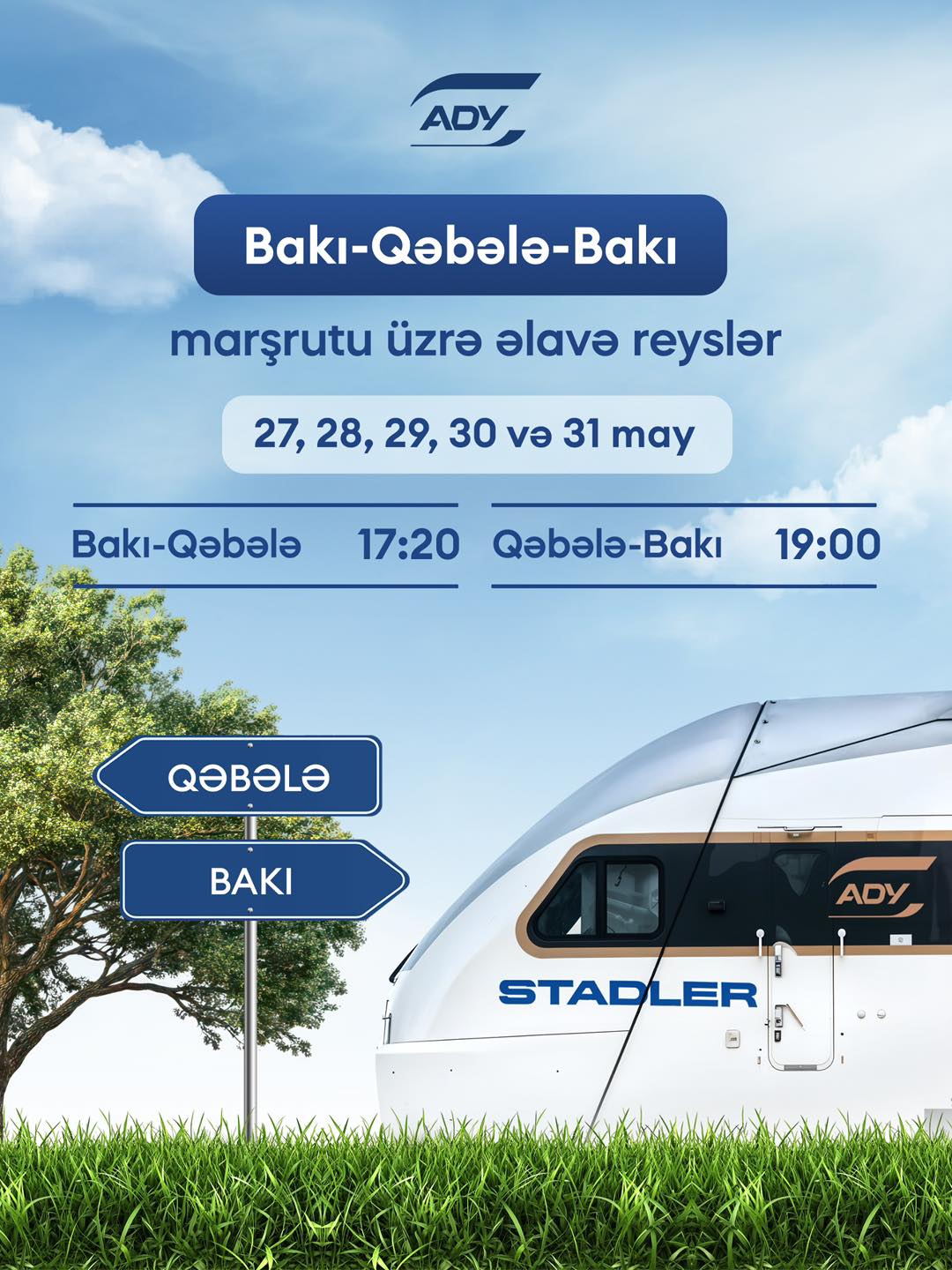 Bəzi istiqamətlər üzrə əlavə qatar reysləri təyin edilib - Cədvəl