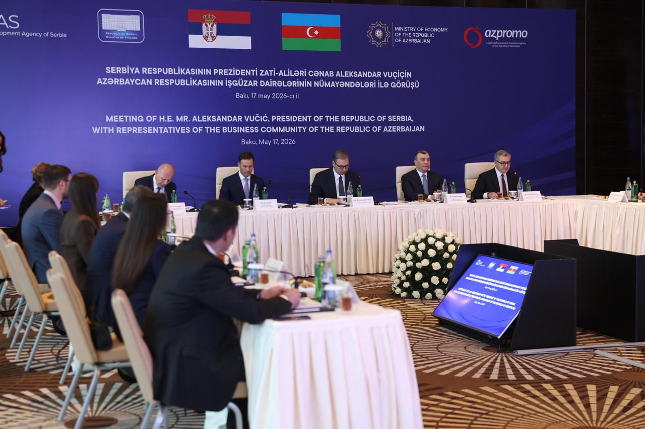 Serbiya Prezidenti ilə Azərbaycanın biznes nümayəndələri arasında görüş keçirilib (FOTO)