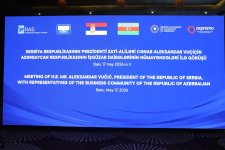 Serbiya Prezidenti ilə Azərbaycanın biznes nümayəndələri arasında görüş keçirilib (FOTO)