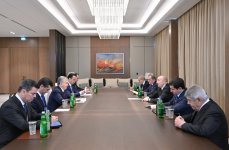 Prezident İlham Əliyev Özbəkistan Prezidenti Şavkat Mirziyoyevlə görüşüb (FOTO)