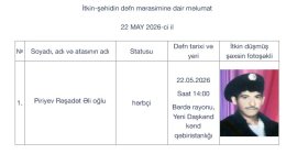 I Qarabağ müharibəsinin daha bir itkin-şəhidi dəfn olunacaq (FOTO)