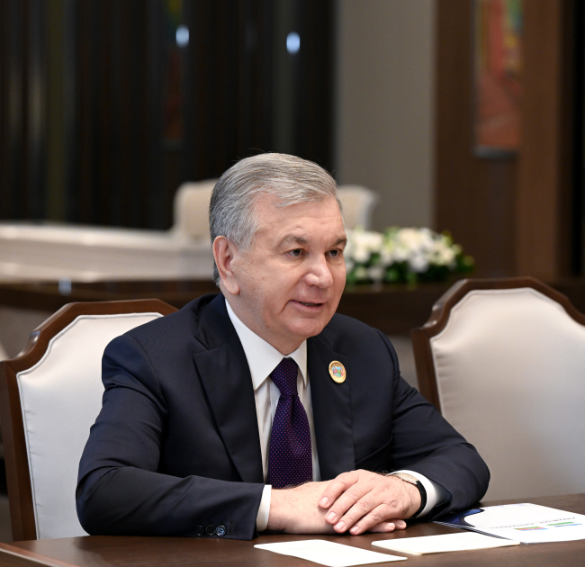 Prezident İlham Əliyev Özbəkistan Prezidenti Şavkat Mirziyoyevlə görüşüb (FOTO)