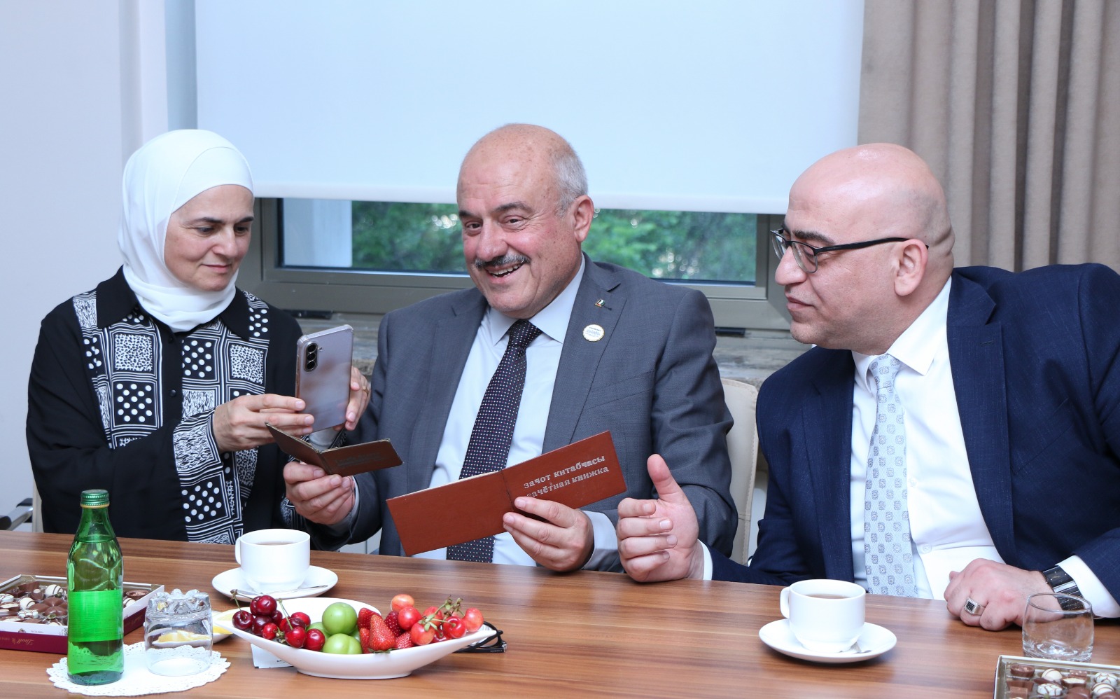 Fələstinin yerli özünüidarəetmə naziri, AzMİU məzunu Sami Hijjawi doğma universitetində (FOTO)