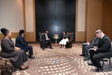 Heydər Əliyev Fondunun vitse-prezidenti Leyla Əliyeva Esvatini Kralı III Msvatini ilə görüşüb (FOTO)