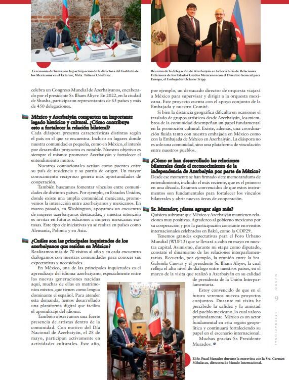 Meksikanın nüfuzlu jurnalı Azərbaycanın Diasporla İş üzrə Dövlət komitəsinin fəaliyyətindən yazıb (FOTO)