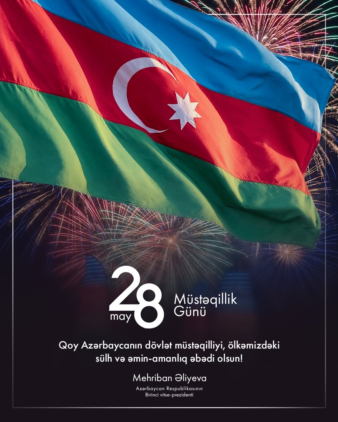 Birinci vitse-prezident Mehriban Əliyeva Müstəqillik Günü ilə əlaqədar paylaşım edib (FOTO)