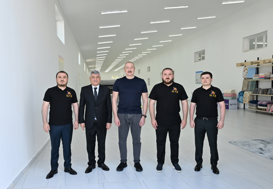 Prezident İlham Əliyev Xocalı şəhərində “Qarabağ Tekstil Evi” MMC-nin açılışında iştirak edib (FOTO)