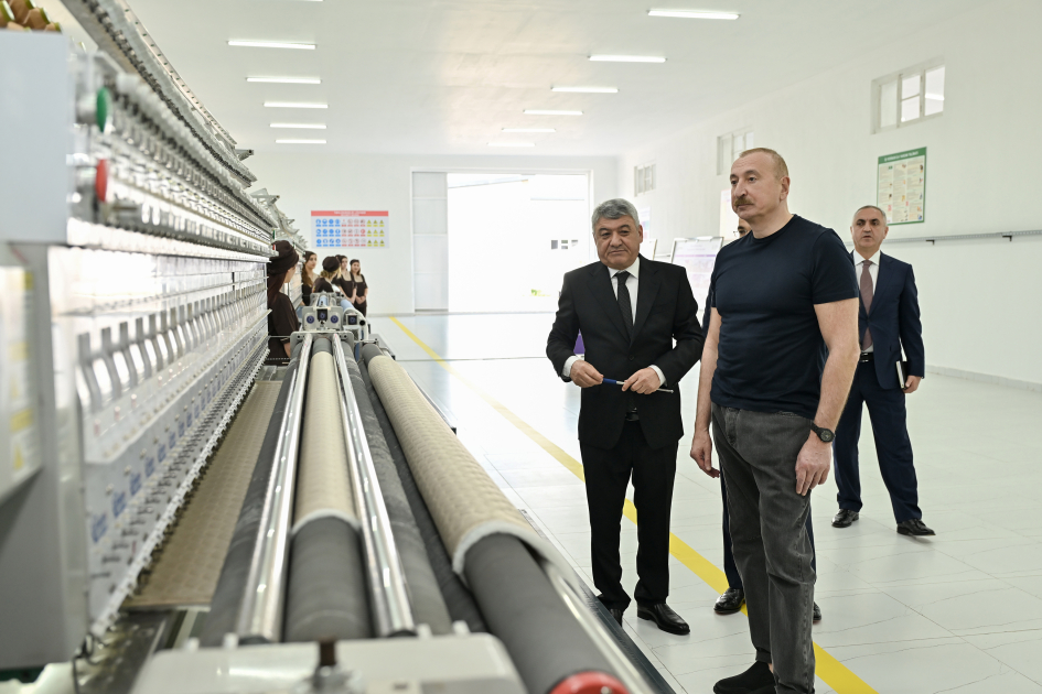 Prezident İlham Əliyev Xocalı şəhərində “Qarabağ Tekstil Evi” MMC-nin açılışında iştirak edib (FOTO)