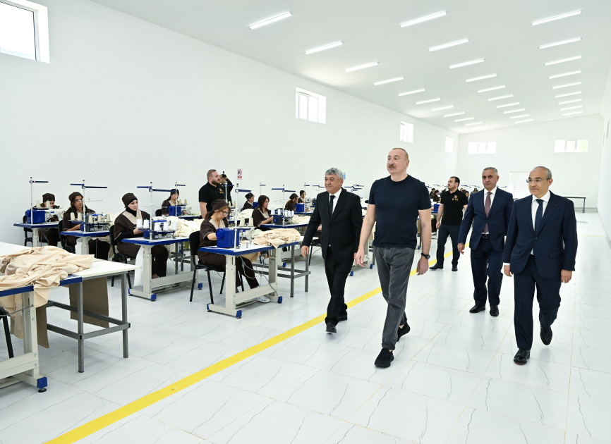 Prezident İlham Əliyev Xocalı şəhərində “Qarabağ Tekstil Evi” MMC-nin açılışında iştirak edib (FOTO)