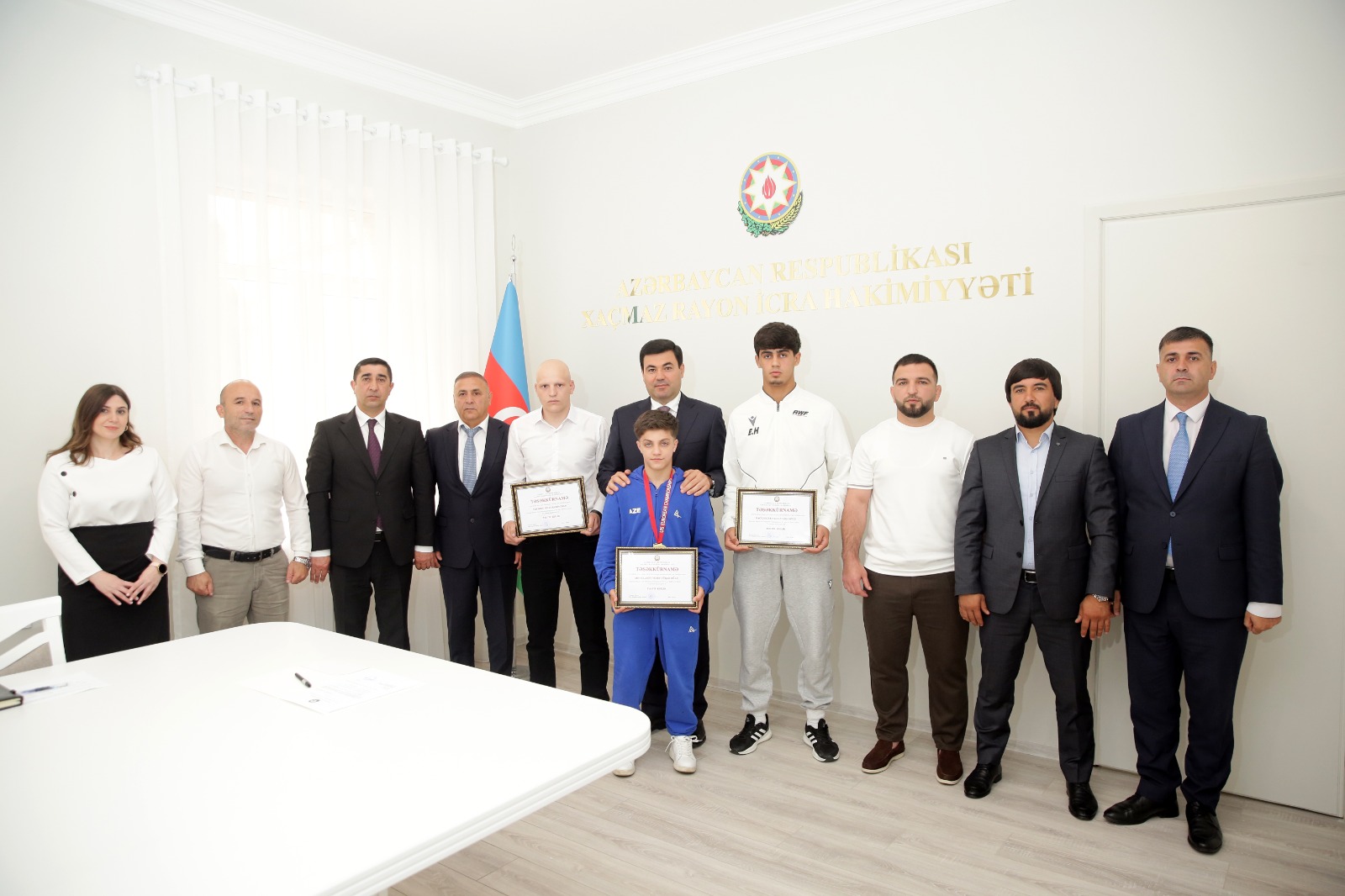 Beynəlxalq yarışlarda medal və kubok qazanan xaçmazlı idmançılarla görüş keçirilib (FOTO)