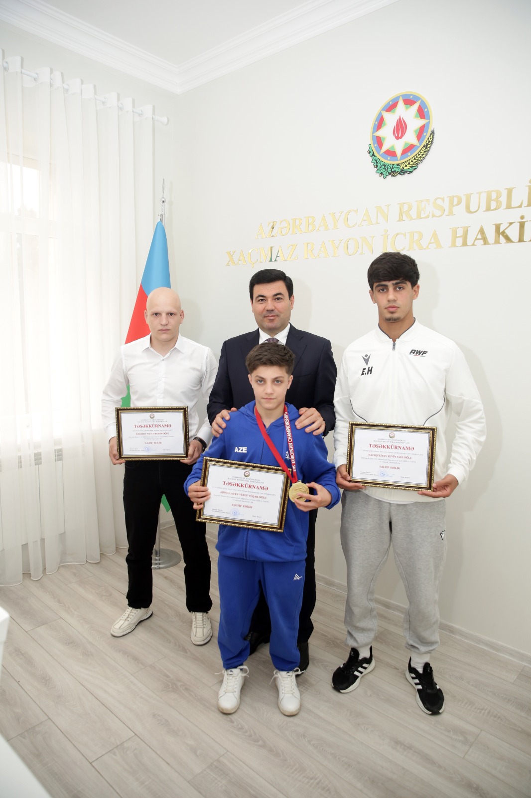 Beynəlxalq yarışlarda medal və kubok qazanan xaçmazlı idmançılarla görüş keçirilib (FOTO)