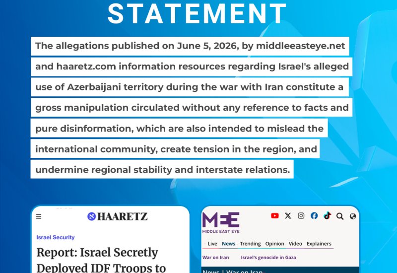 Azərbaycan ərazisinin İsrail-İran müharibəsində istifadə olunması ilə bağlı iddialar dezinformasiyadır - MEDİA