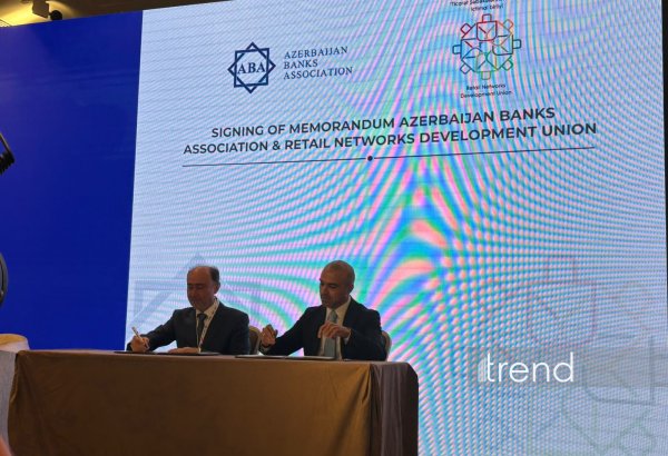 Azərbaycan Banklar Assosiasiyası ilə Ticarət Şəbəkələrin İnkişafı İctimai Birliyi arasında memorandum imzalanıb