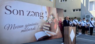 Elm və təhsil naziri Gəncədə "Son zəng" mərasimində iştirak edib (FOTO)