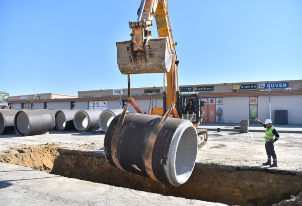 Xırdalan şəhərində yeni kanalizasiya kollektoru inşa edilir
